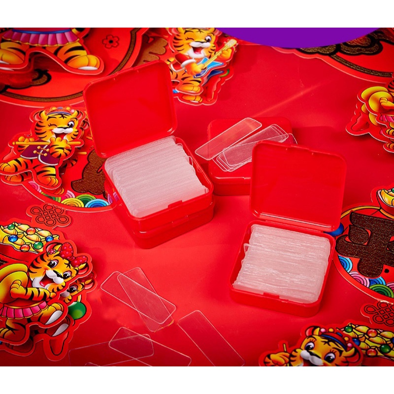 Hộp 55-60 miếng keo 2 mặt trong suốt, băng keo hai mặt siêu dính treo đồ cố định khung tranh trang trí