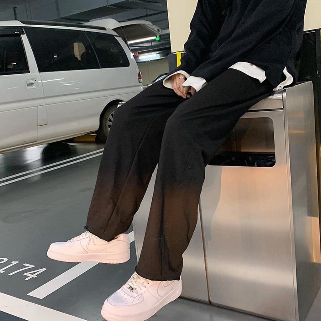 Quần Thun Ống Rộng Nam Màu Đen Và Xám Phong Cách Trẻ Trung Năng Động MAYLANSTORE