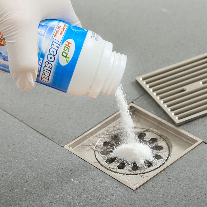 Bột thông cống HGO SUPER thông tắc bồn cầu, bồn rửa bát, đường ống cực mạnh - Hộp 250g