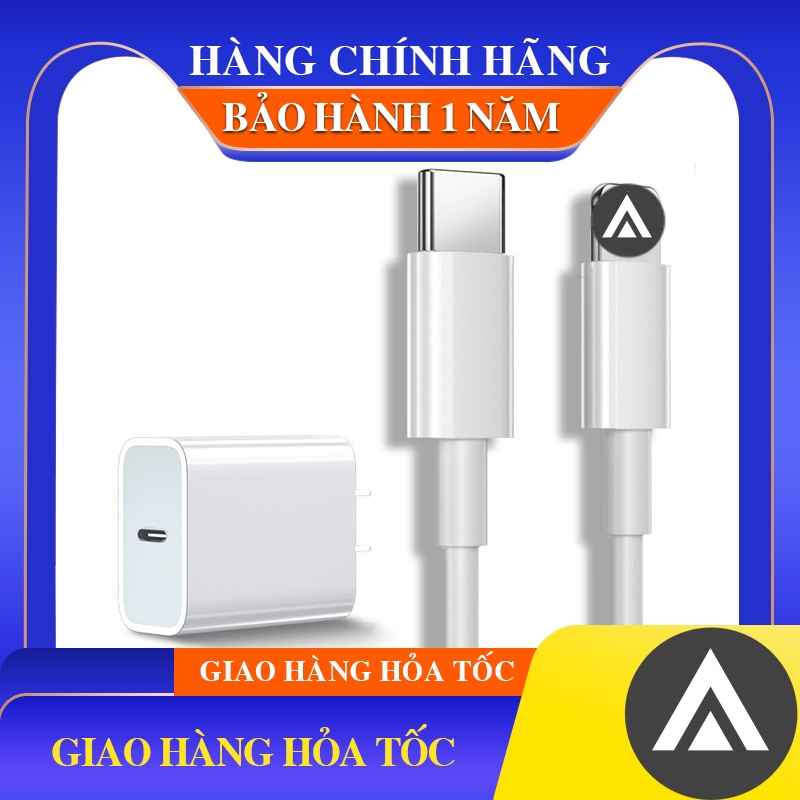 Sạc Nhanh,Sạc Nhanh 20W,Combo củ sạc nhanh 20W, dây sạc nhanh, cáp sạc nhanh dành cho 8/X/11/12/13/14 - AMD Store