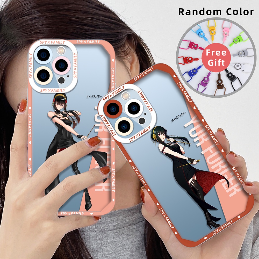 Ốp điện thoại TPU mềm viền màu hoạt hình Spy×Family thích hợp cho iPhone 13 Pro Max 11 12 lphone 7 8 Plus X XS SE 2020