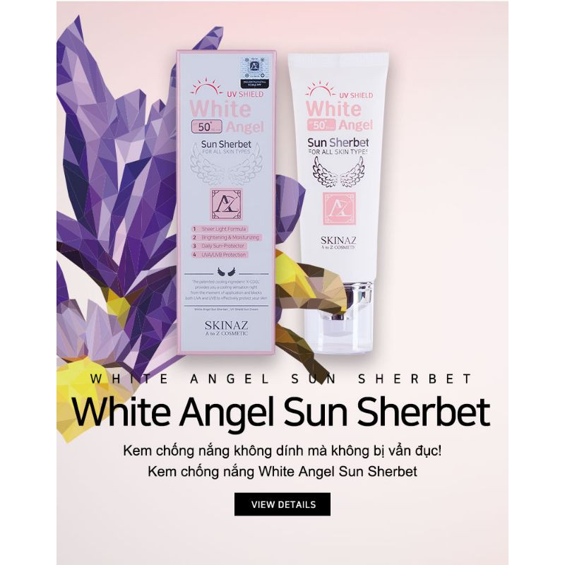 Kem chống nắng cao cấp White Angel Sun Sherbet Skinaz Hàn Quốc chính hãng - SPF 50 +, PA +++