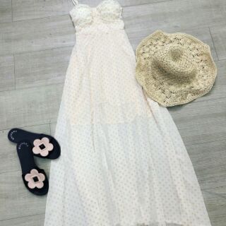 ĐẦM MAXI REN NHÚN BÔNG