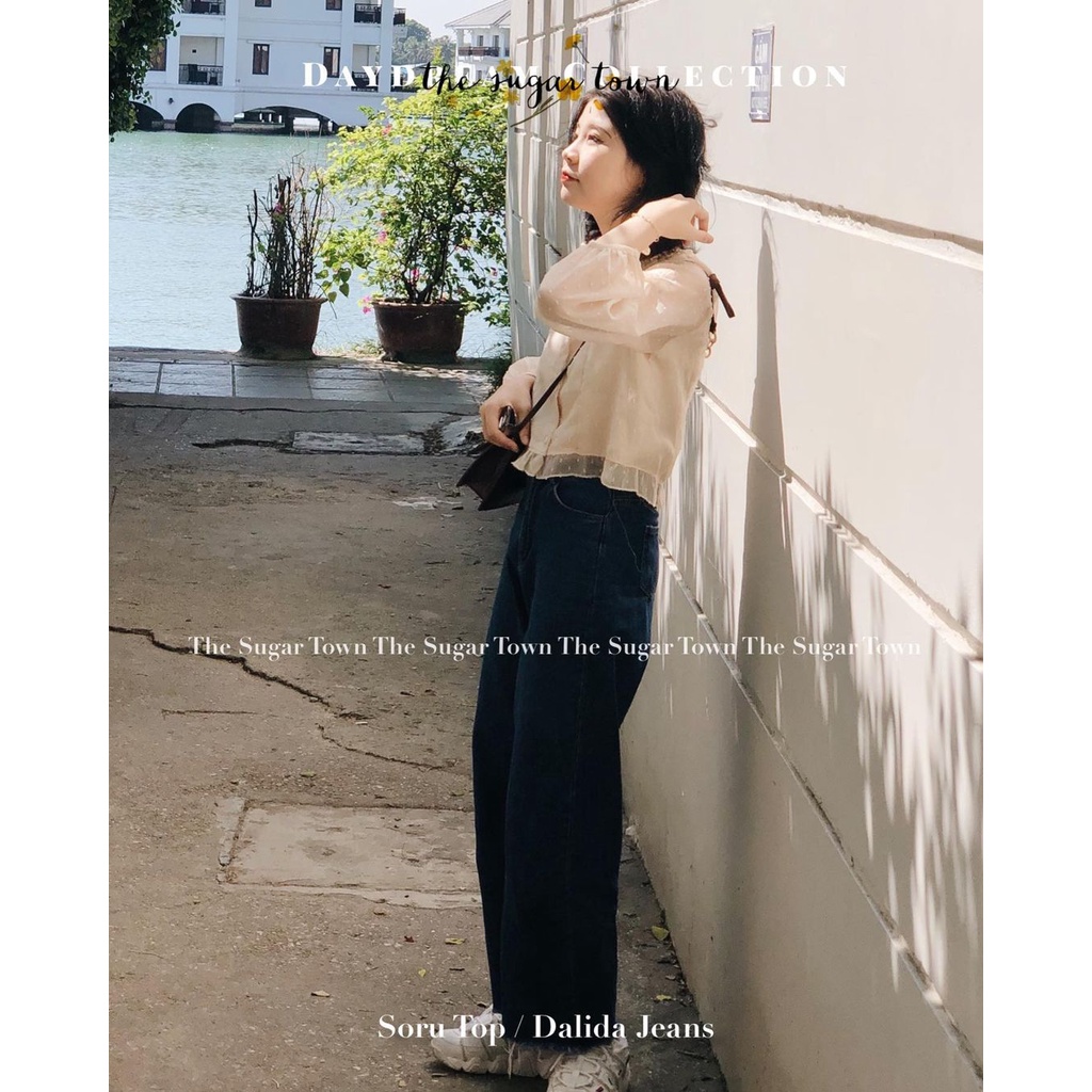 Poppy Top áo sơ mi voan hạt cổ bèo dáng croptop | BigBuy360 - bigbuy360.vn