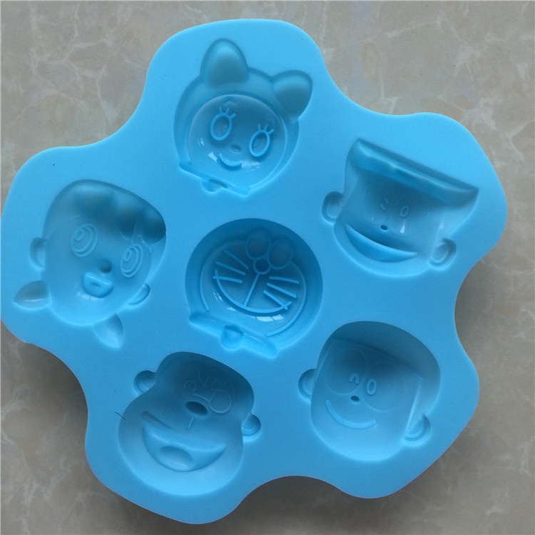 Khuôn Silicon Làm Bánh/Xà Phòng/Sô Cô La/Xà Phòng Hình Hoạt Hình 6 Ô Dễ Thương