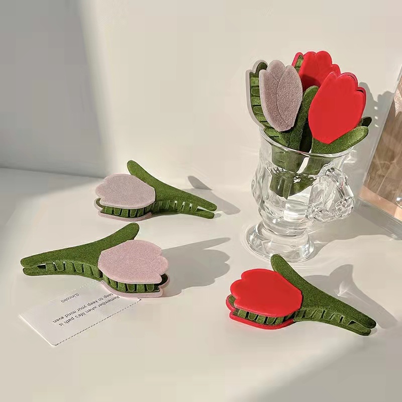 Kẹp tóc càng cua hình hoa tulip