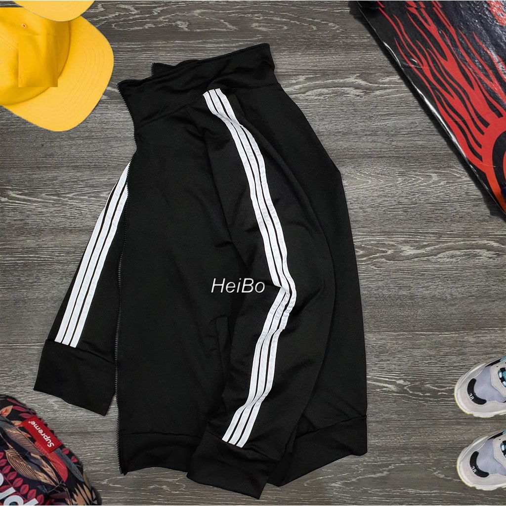 Áo khoác thể thao Nam, Nữ Vải PoLy Cao Cấp , Sọc Tay , Xỏ Ngón che Nắng