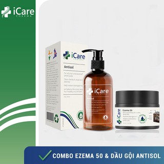 Combo Nấm Đầu Ezema 50 & Dầu Gội Sạch Gàu Antisol - Hiệu Quả Nhanh Chóng, Chiết Xuất Gurjun Ấn Độ