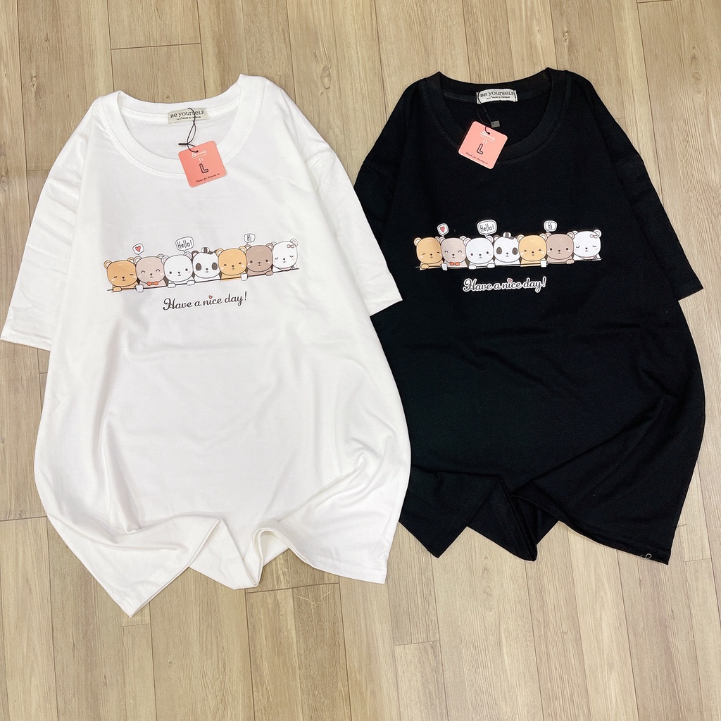 Áo thun tay ngắn Be Yourself unisex size M L XL - GẤU HAVE A NICE DAY