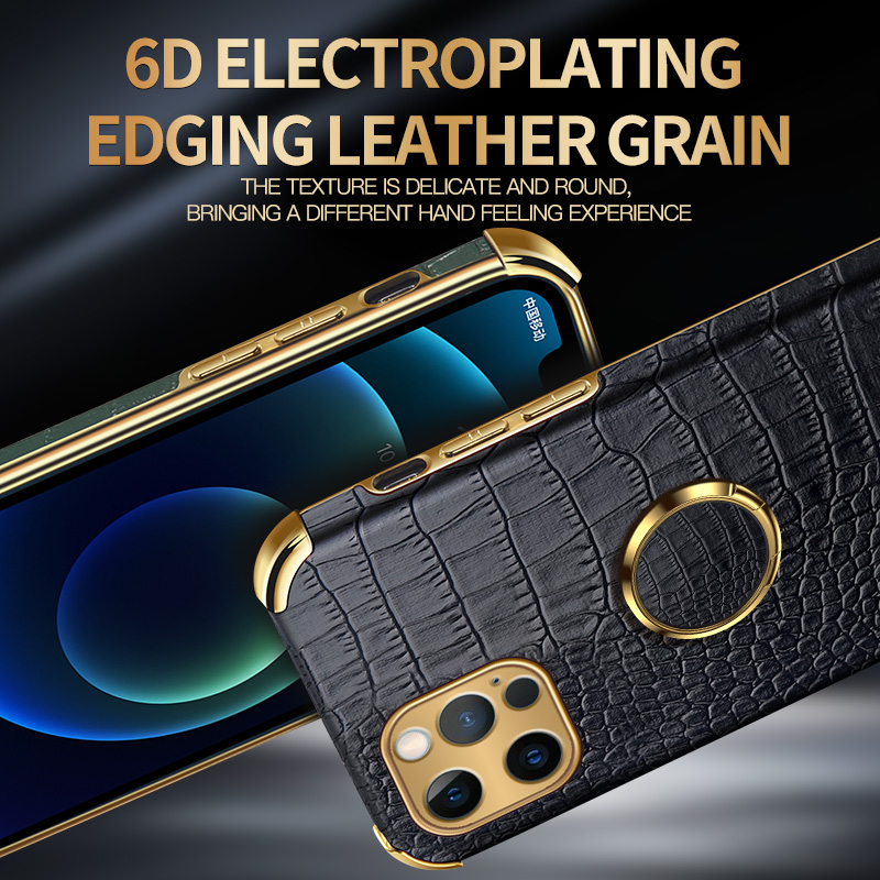 Ốp Điện Thoại Da Cá Sấu 6D Có Vòng Đỡ Cho Xiaomi Mi 13 12T 11T 10T Pro 11 Lite NE 5G Ultra