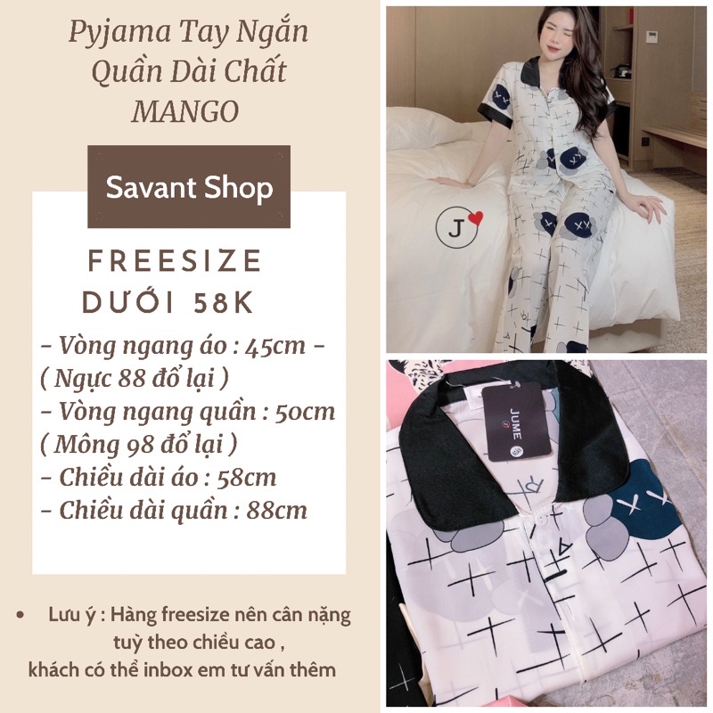 [MANGO] Pyjama Tay Ngắn Quần Dài Vải Mango Siêu Đẹp