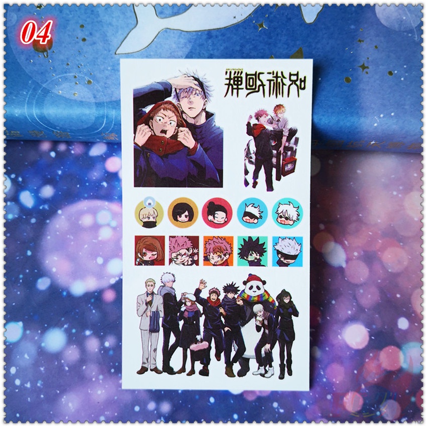 Tờ hình xăm dán tạm thời mini họa tiết Jujutsu Kaisen Anime chống thấm nước độc đáo
