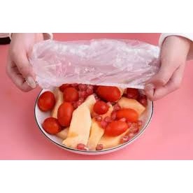 Màng bọc thực phẩm PE có chun bọc đồ ăn co giãn -Túi thực phẩm bảo quản thức ăn hình gấu combo 100 túi VS STORE