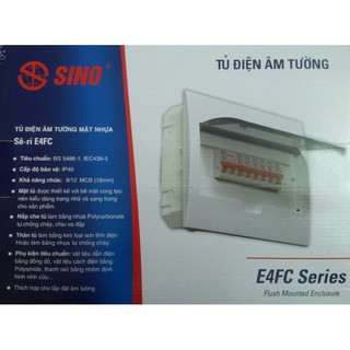 Tủ điện âm tường Sino mặt nhựa chống cháy/ tủ át Sino