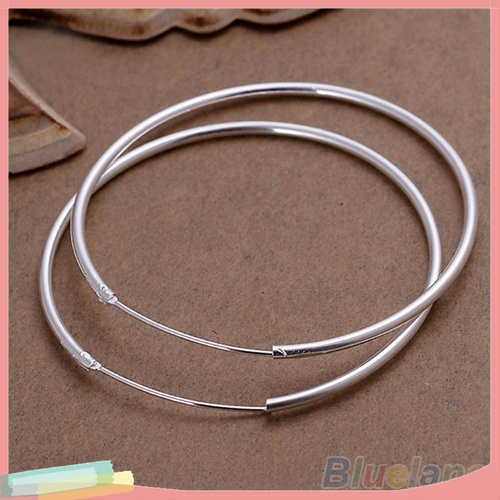 Đôi Khuyên Tai HìNh VòNg TròN LớN Mạ BạC ThờI Trang Cho Nữ