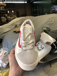 (video_ảnh thật) giày sneakers vans style 36 kẻ đỏ (nam/nữ)