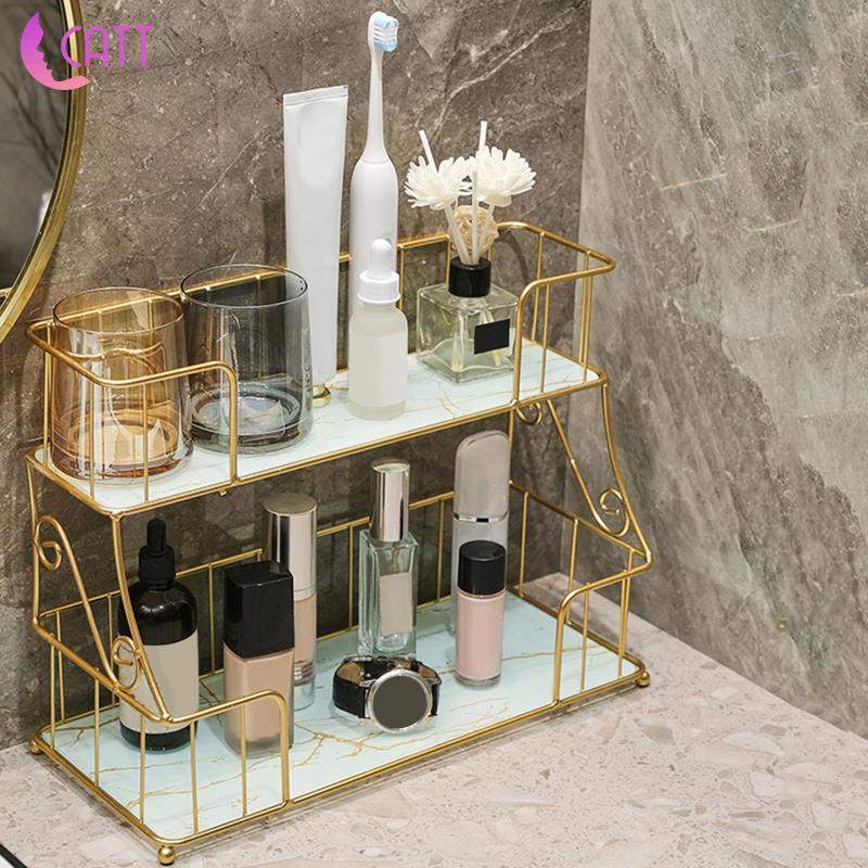 [Dadada1] Kệ Đựng Đồ Trang Điểm / Nước Hoa / Dầu Gội / Đầm / Nhà Tắm 2 Tầng Sắp Xếp Gọn Gàng