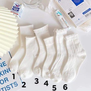 Sẵn Set 10 đôi tất trắng cổ điển