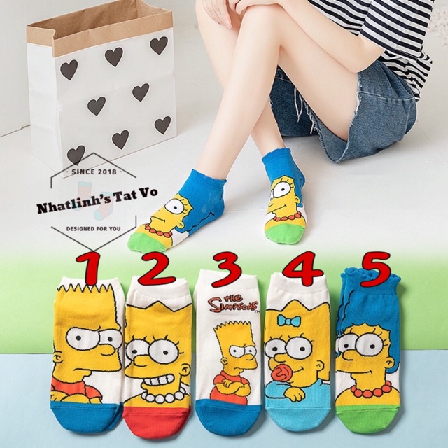 TẤT, VỚ HOẠT HÌNH SIMPSON NGẮN