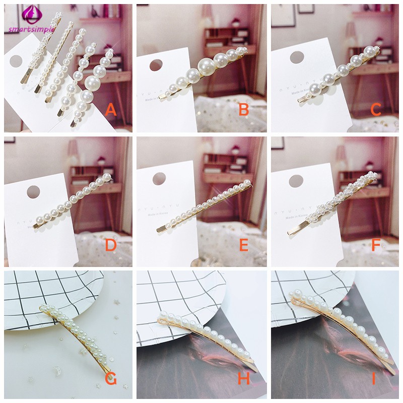 SS Women Girls Pearl Hairpins Retro Elegant Princess Hairpins Female Vintage Barrettes Headwear