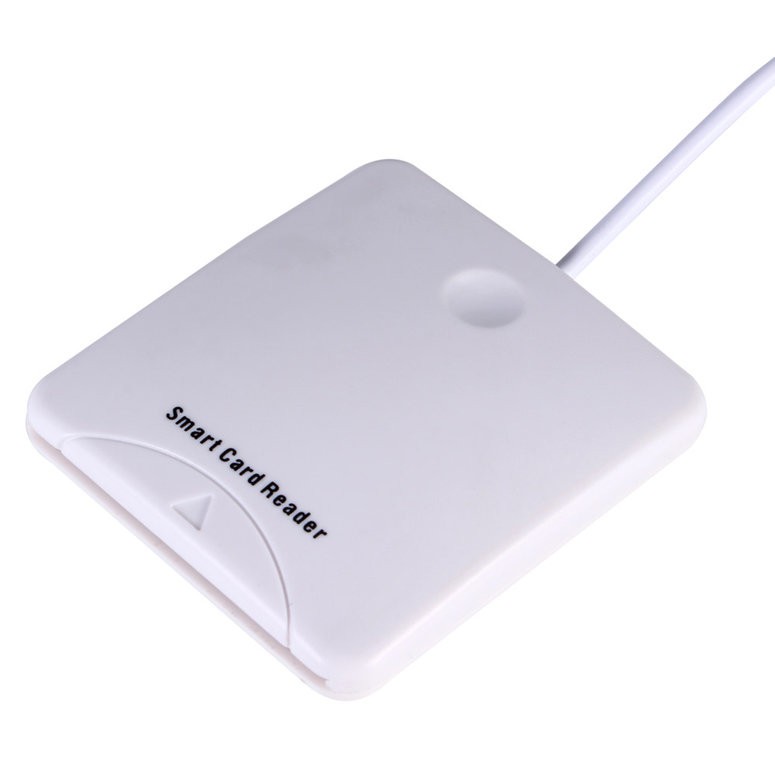 White  ABS USB Contact Smart Chip Card IC Cards Reader With SIM Slot