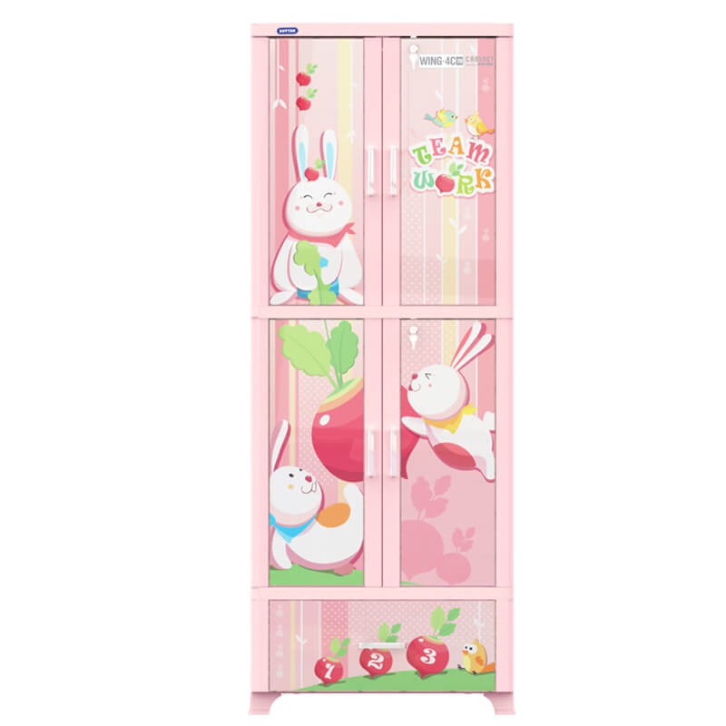 Tủ Quần Áo Nhựa Duy Tân Wing 4C-1N 70 X 50 X 185cm (Hồng - Hình Thỏ)- GIAO NHANH 2H LIÊN HỆ