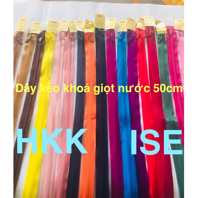 Dây kéo khoá giọt nước 50cm HKK,ISE