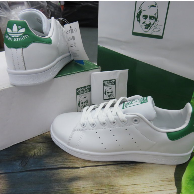 Giày Thể Thao Sneaker stan smith gót xanh full phụ kiện