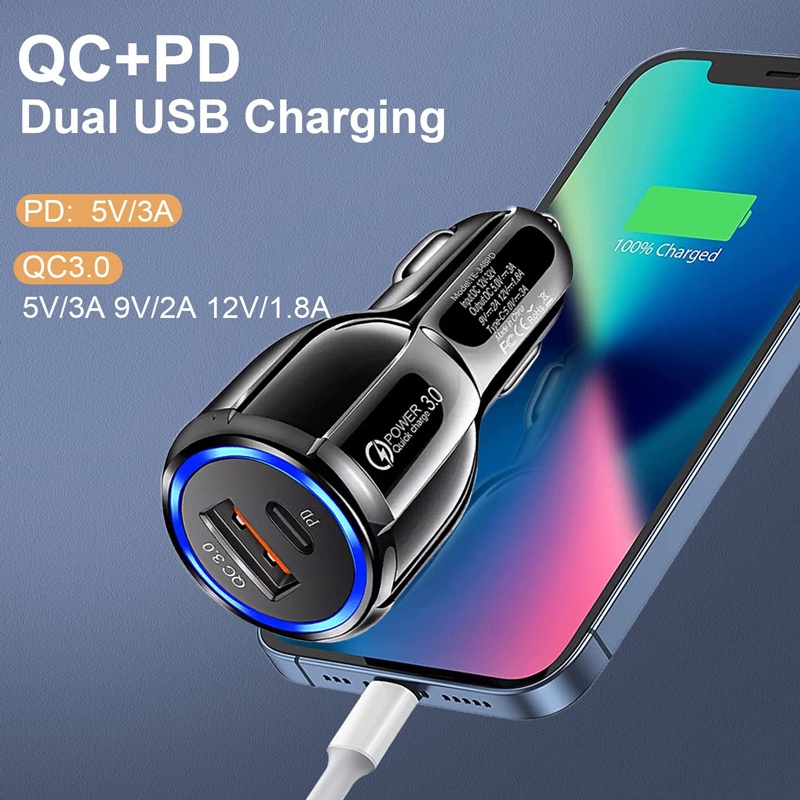 SAMSUNG HUAWEI VANS Tẩu Sạc Điện Thoại Di Động QC PD USB 3.0 Sạc Nhanh Cho Xe Hơi/Xe Tải/Xe Tải/Xe Tải