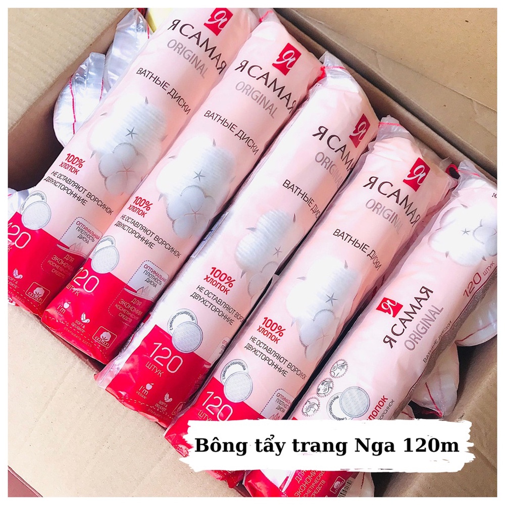 Bông tẩy trang Nga thương hiệu Tôi Là Nhất 120 miếng 100% Cotton