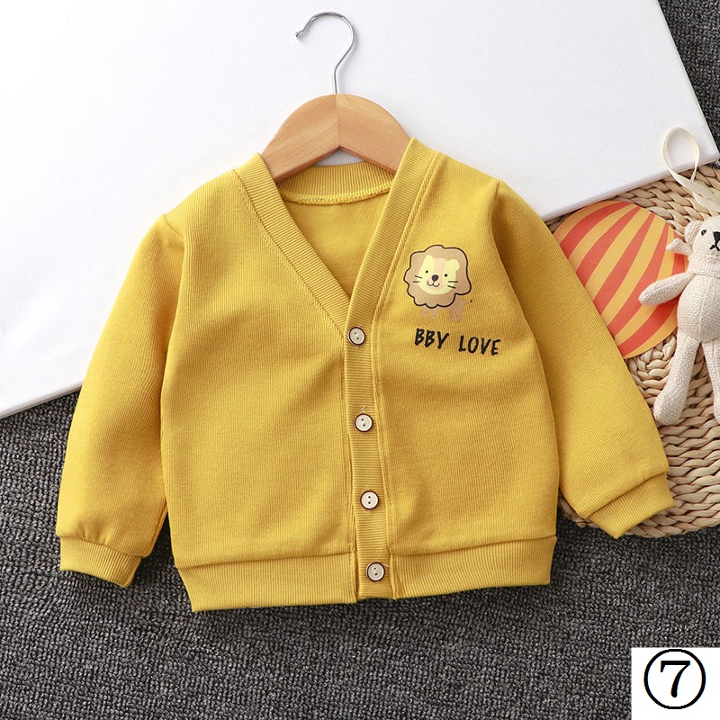 Áo Khoác Cardigan Dệt Kim Mỏng Cổ Chữ V Thời Trang Xuân Thu Cho Bé Trai Và Gái