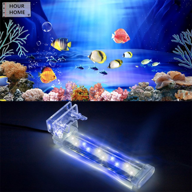 ZHAHOOU LED Lamp Fish Tank Crystal LED Aquarium Clip Light Plant Grow Aquarium Fish Tank Lamp Lighting Europe Standard