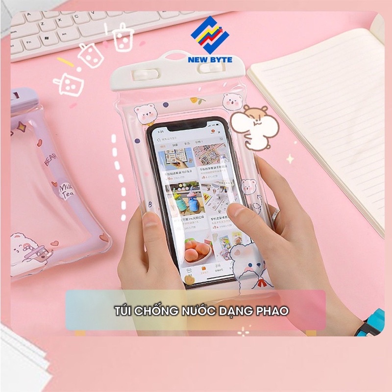 Túi Điện Thoại Chống Nước Túi Chống Thấm Nước Cho Điện Thoại Đi Biển Đi Bơi Họa Tiết Dễ Thương, Túi Chống Nước Đa Năng