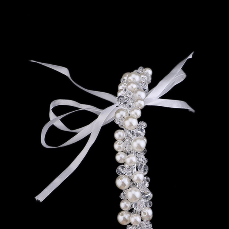 Băng đô cài tóc hạt ngọc trai thời trang quý phái cho cô dâu