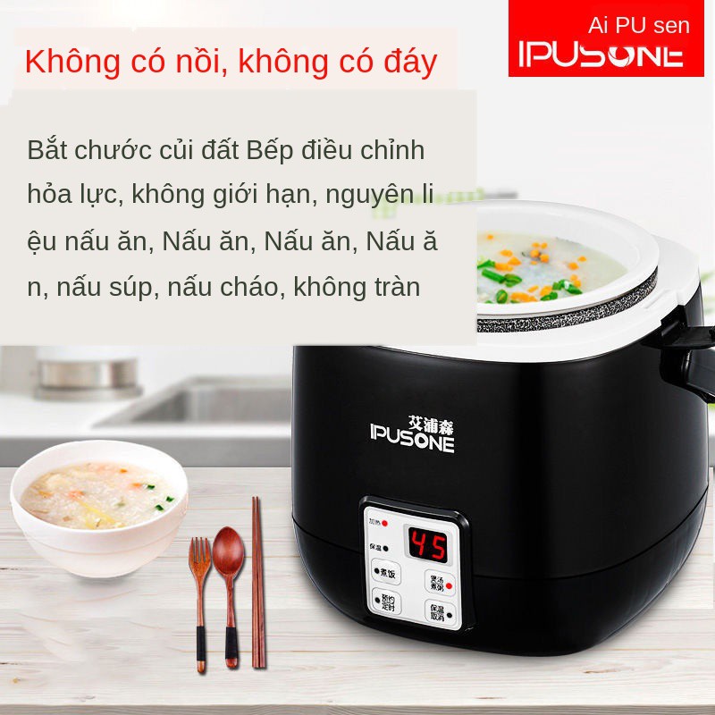 ✔Nồi cơm điện mini không tráng phủ bên trong 1 lít 2 tự động thông minh nấu cháo cho trẻ em đơn