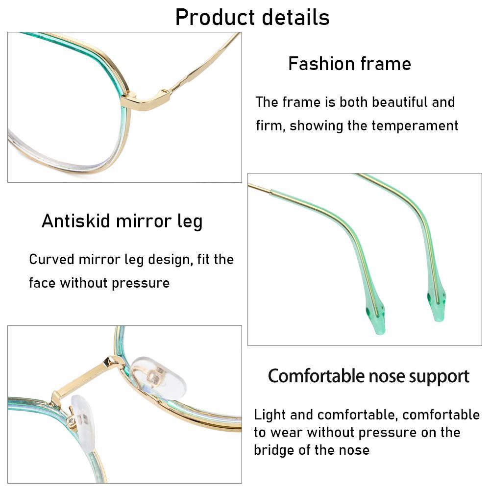 Mắt Kính Gọng Kim Loại Tròn Chống Tia UV