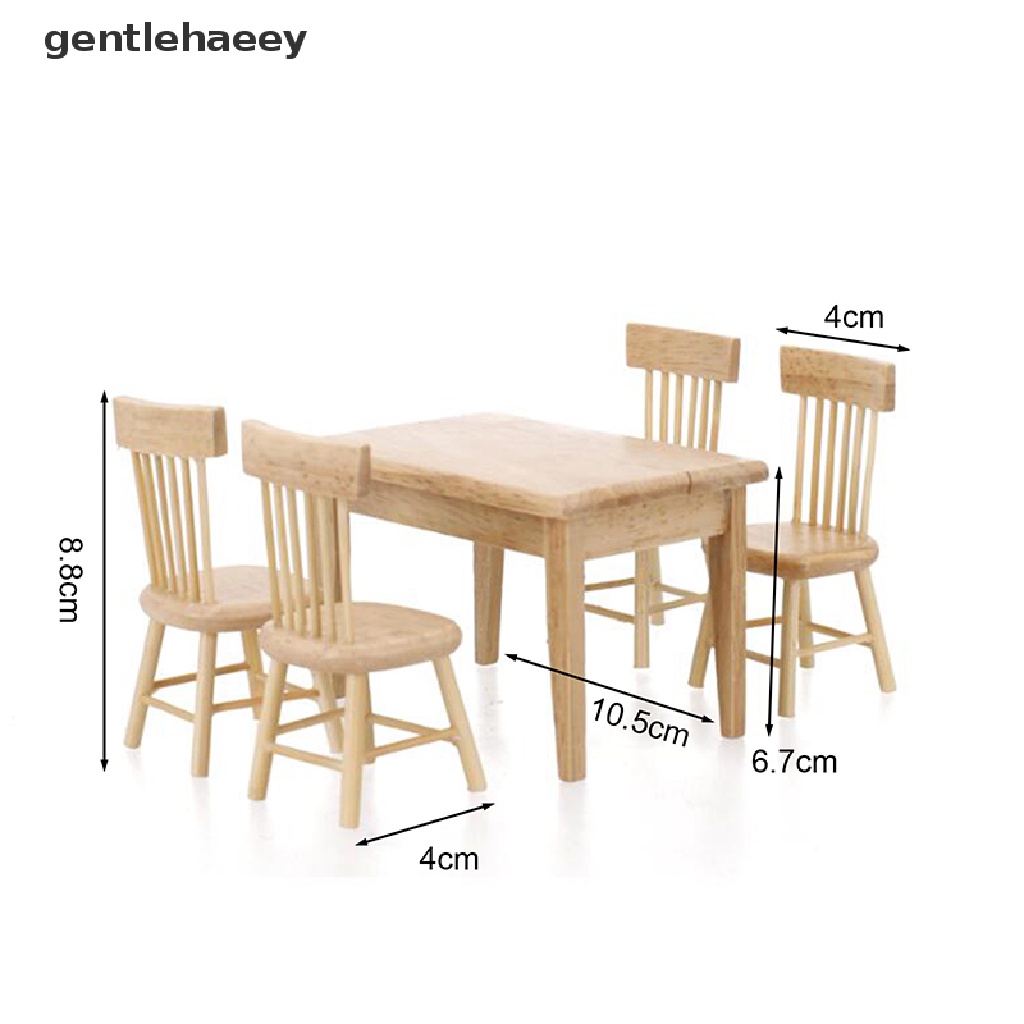 Bộ Bàn Ghế Gỗ Tỉ Lệ 1 / 12 Trang Trí Nhà Búp Bê