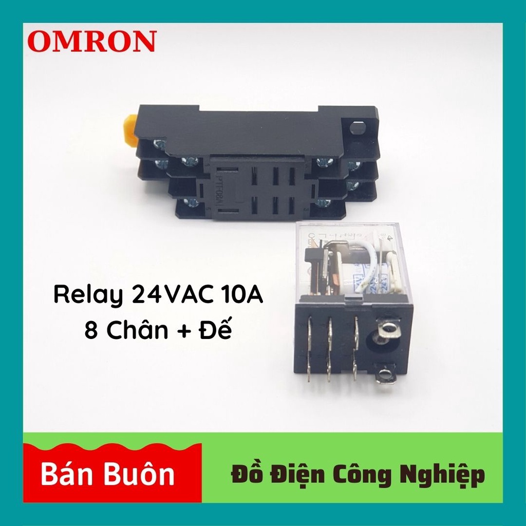 Relay omron 24v 8 chân, rơ le trung gian 24v