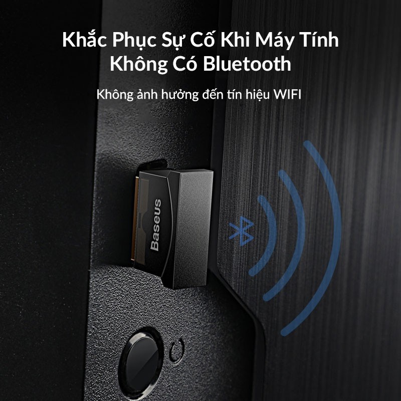 Mini USB Bluetooth Baseus CSR 4.0 Adapter cho máy tính, Laptop Windows, Loa, Tai Nghe, Bàn Phím Chuột, Gamepad Không Dây