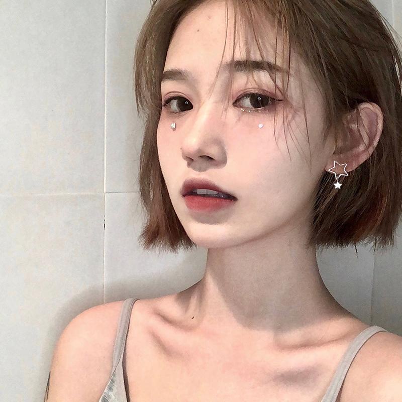 Bông tai xỏ lỗ hình tròn/ ngôi sao đơn giản thời trang cho nữ