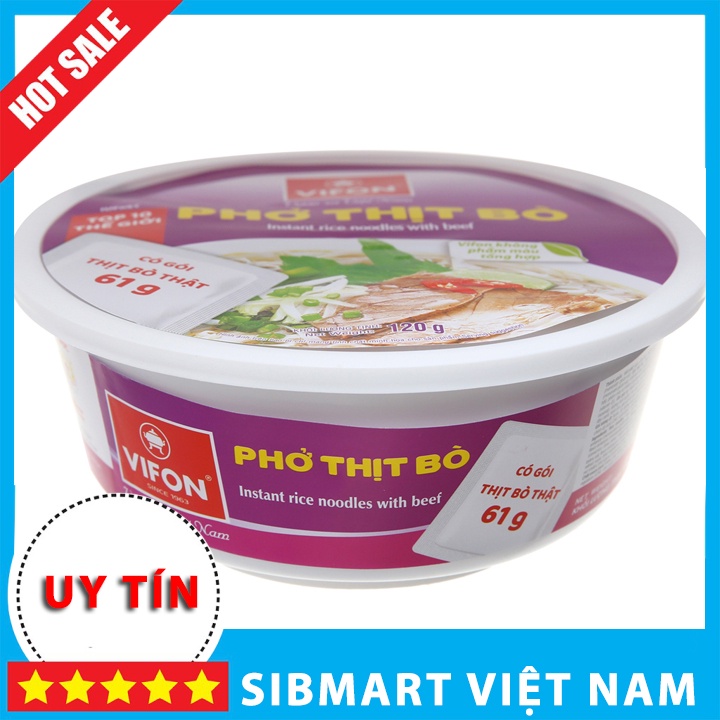Phở thịt bò Vifon tô 120g - SibMart Việt Nam - SC0447