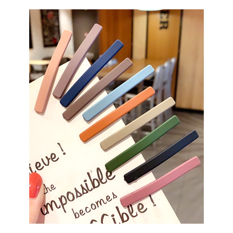 Bộ 10 Kẹp Tóc Mỏ Vịt Bằng Kim Loại Màu Sắc Đơn Giản Phong Cách Hàn Quốc Dành Cho Nữ