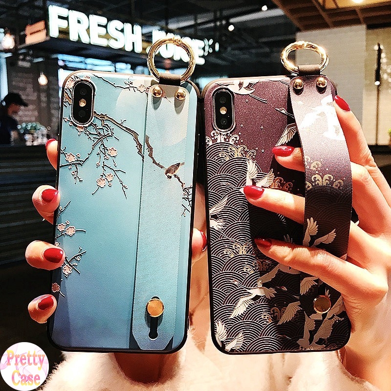 Ốp OPPO A91 A31 Realme 5 5S 5i C3 2 Pro XT C2 C1 A5 A9 2020 F11 Pro F9 A1K A7 A5S A3S F1S Reno Reno2 F F5 Youth A83 R17 Pro Wristband Plum Blossom