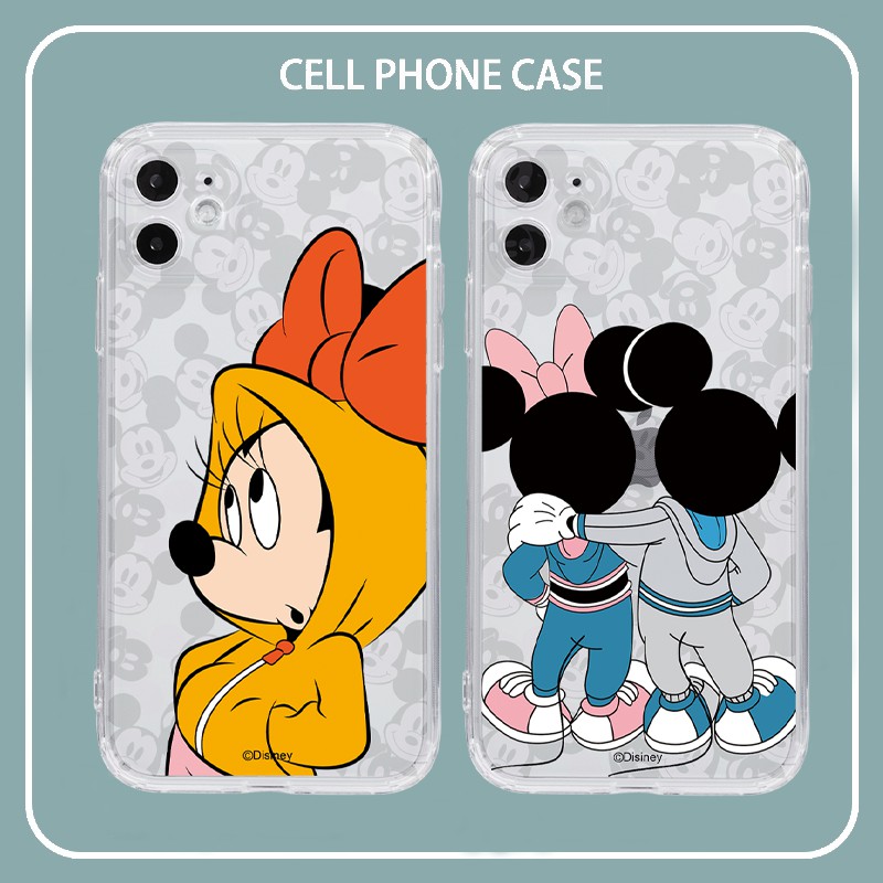 JM Mickey Mouse ilicone Case cho iphone 11 12 PRO MAX 6 6s 7 8 Plus XR Vỏ bảo vệ X XSMAX Vỏ mềm lỏng Bao phủ một nửa