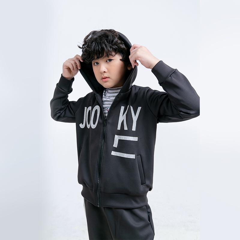 Bộ quần áo thể thao JOOKYLI bé trai màu đen 91B0466