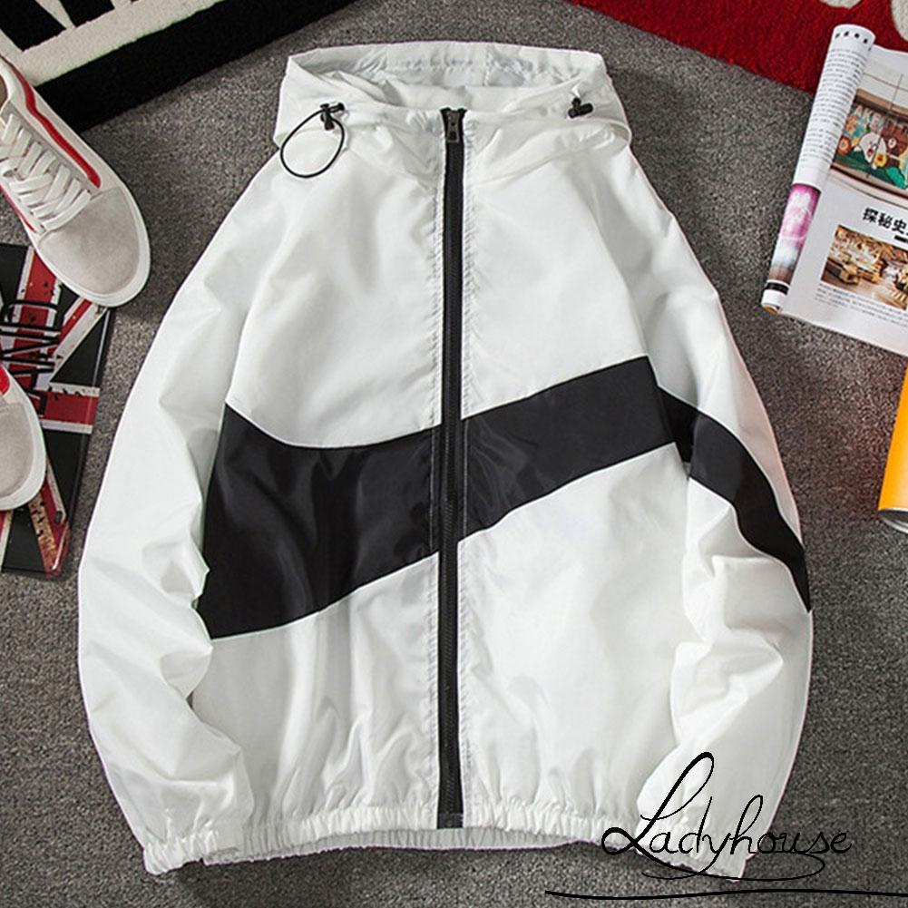 Áo Khoác Hoodie Tay Dài Khóa Kéo Màu Sắc Thời Trang Thu Đông Cho Nam