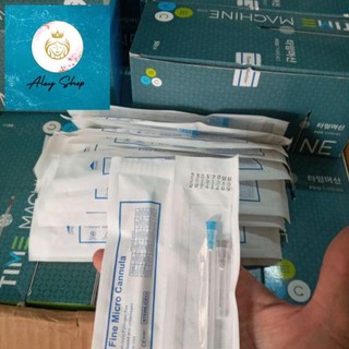1 hộp kim cannula đầu tù 23G-50mm, hãng Time Machine, Hàn Quốc, sản phẩm không thể thiếu trong quá trình tiêm filler.