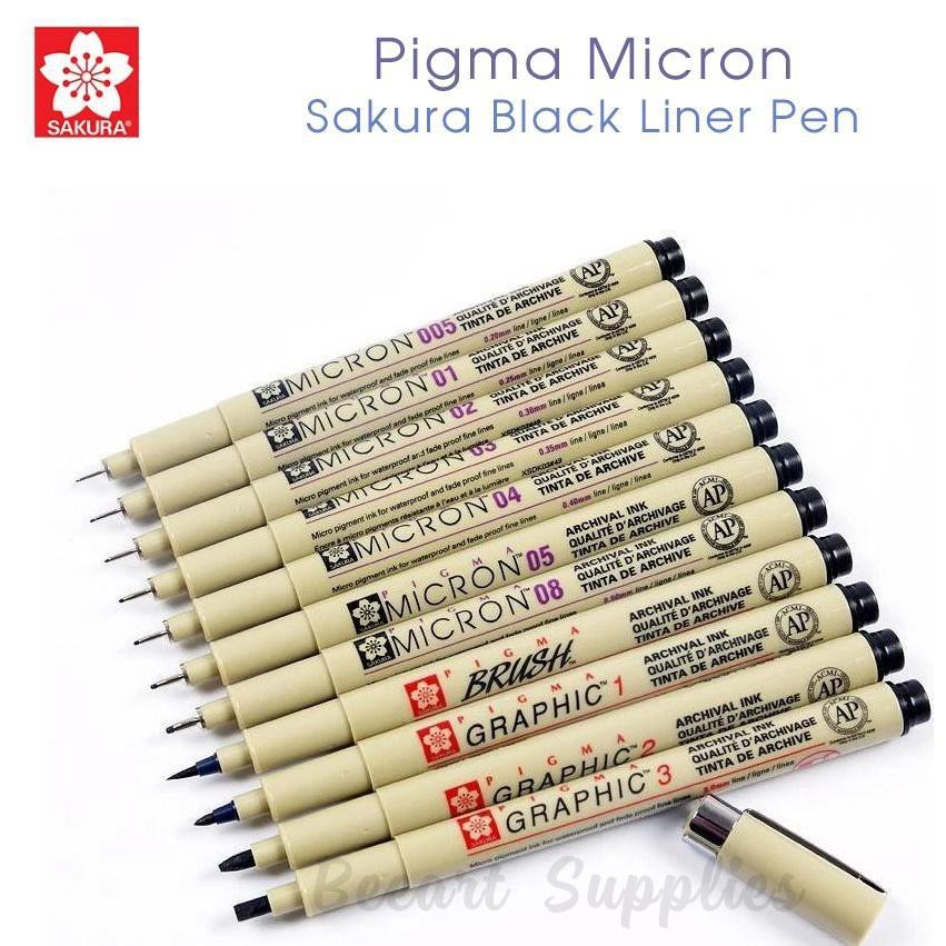 Bút vẽ kỹ thuật PIGMA MICRON/PIGMA BRUSH (Mực đen)