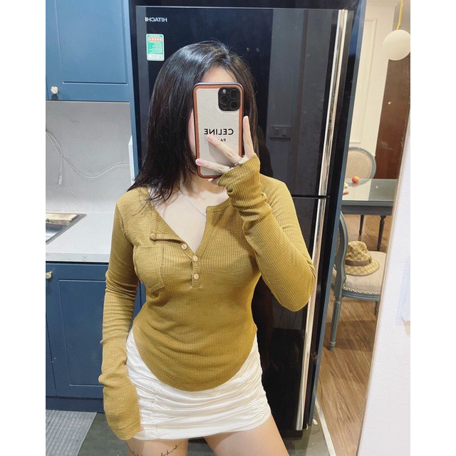 Bán sỉ áo len tăm khuy ngực 3M