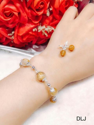 lắc bạc mix đá phong thủy